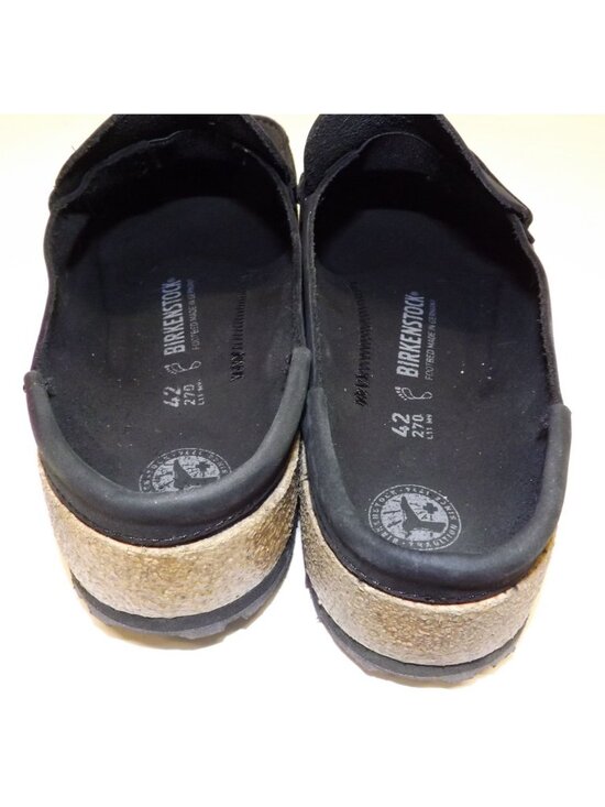 Birkenstock Mens Black Naples Suede Penny Loafers W Cork Sole Size 42 EU 9 US main image 4